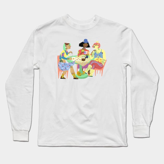 Caching Up With Friends Long Sleeve T-Shirt by ezrawsmith